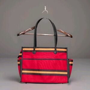 Kicker And David Tote/Diaper Bag Water/Baby Bottle Holder Red Black